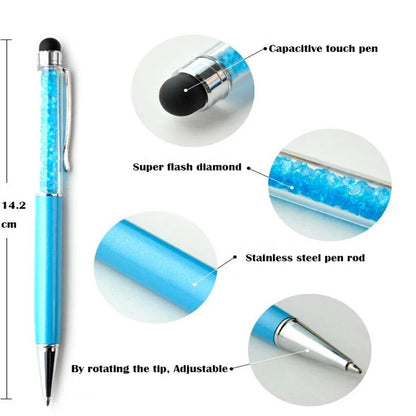 5 Pcs / Lot Crystal Pen Diamond Ballpoint Pens Stationery Ballpen Caneta Novelty Gift Zakka Office Material School Supplies