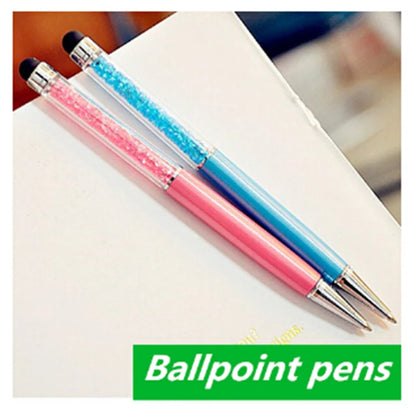 5 Pcs / Lot Crystal Pen Diamond Ballpoint Pens Stationery Ballpen Caneta Novelty Gift Zakka Office Material School Supplies