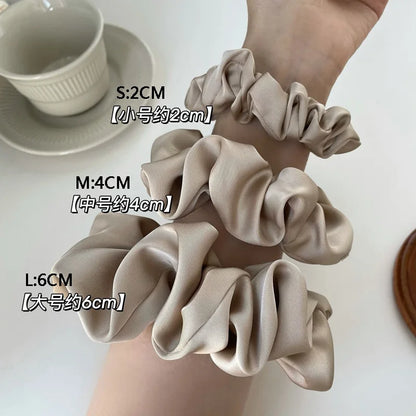 Oversize Satin Scrunchies Elastic Hair Ties Women Girls Big Silk Hair Bands Ponytail Holder Hair Rubber Bands Hair Accessories