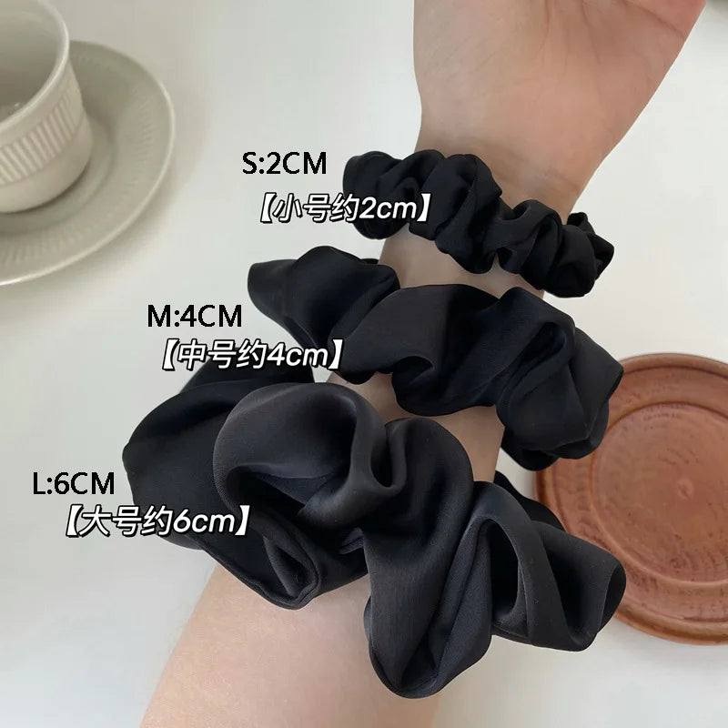 Oversize Satin Scrunchies Elastic Hair Ties Women Girls Big Silk Hair Bands Ponytail Holder Hair Rubber Bands Hair Accessories