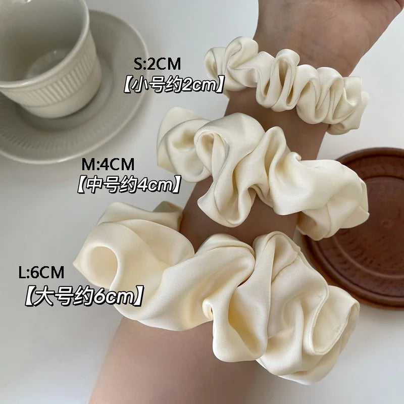 Oversize Satin Scrunchies Elastic Hair Ties Women Girls Big Silk Hair Bands Ponytail Holder Hair Rubber Bands Hair Accessories